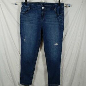 Lane Bryant Women's Blue Skinny Genius Fit Distressed Jeans Plus Size 20